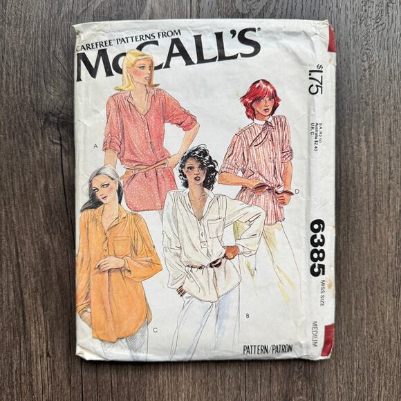 Vintage 1970s McCalls 6385 Sewing Pattern Womens Size S/M Set of Tops COMPLETE - Picture 1 of 2